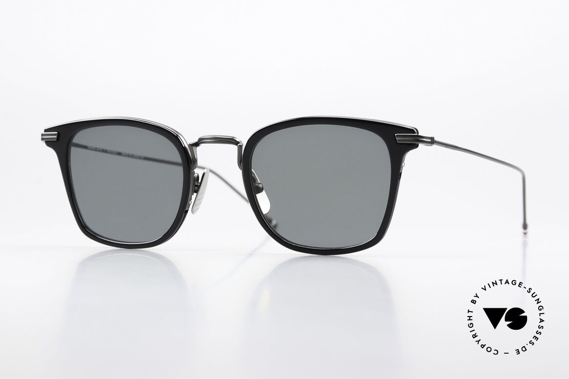 Thom Browne TBS905 Classy Square Sunglasses, Thom Browne shades, TBS905-49-01, BLK BLK, Made for Men