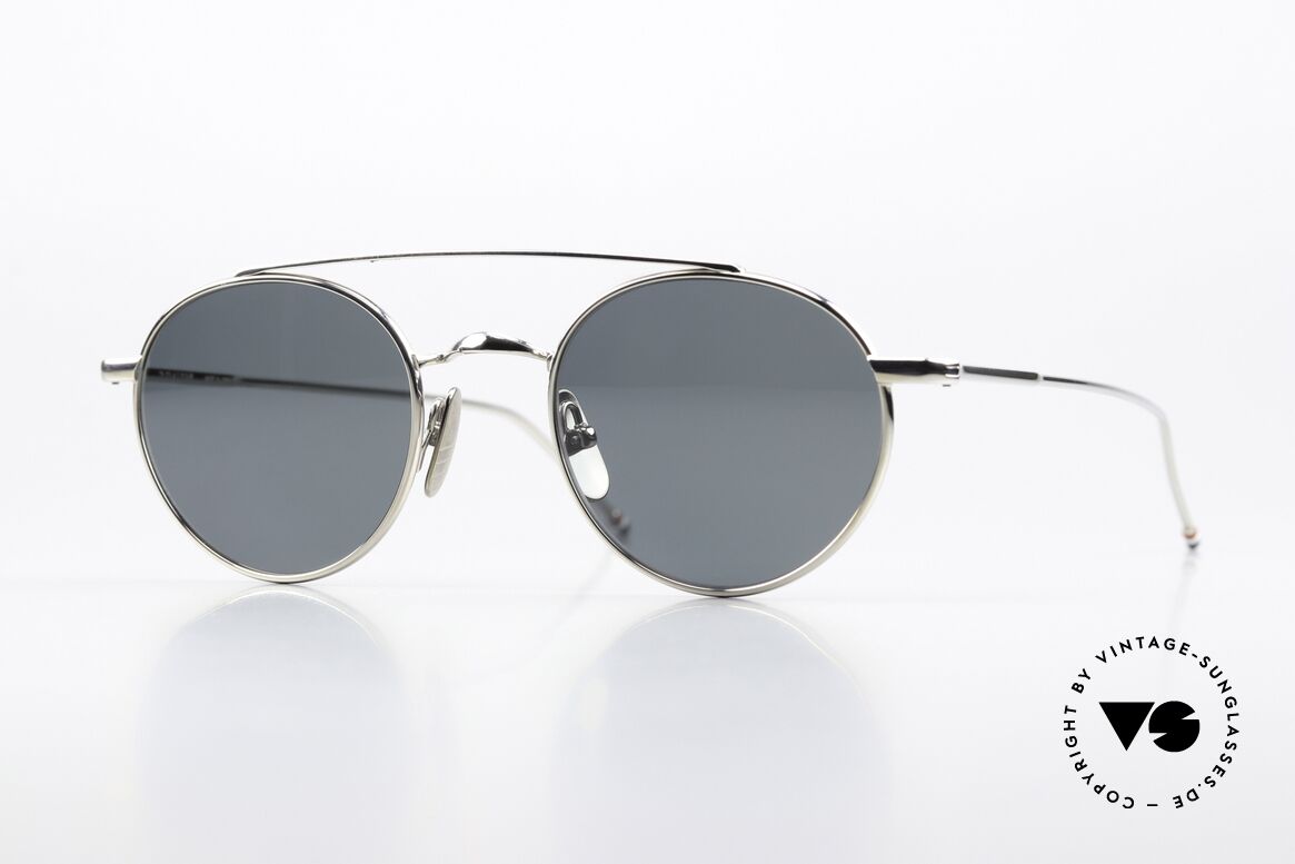 Thom Browne TB101 Classy Designer Shades, Thom Browne sunglasses, mod. TB 101-A-T SLV 49, Made for Men