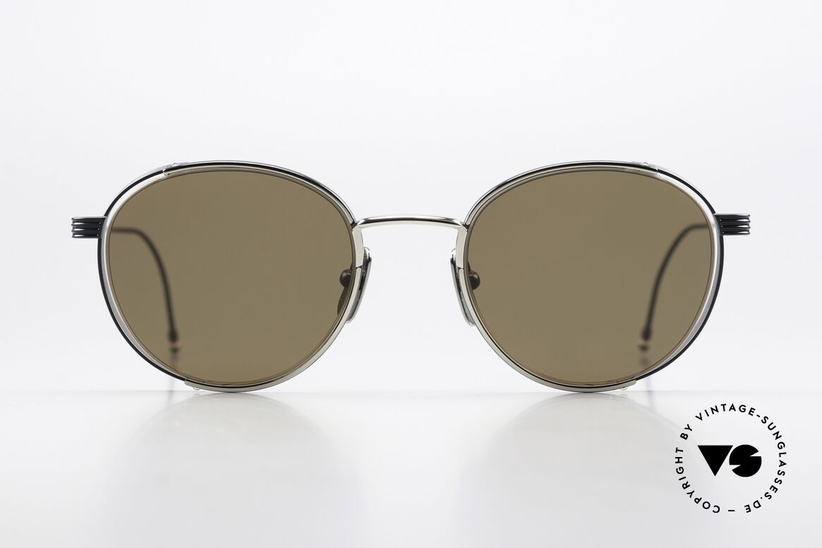 Thom Browne TB106 Celebrity Sunglasses Men, Thom Browne sunglasses; TB 106-E-SLV-NVY 50, Made for Men