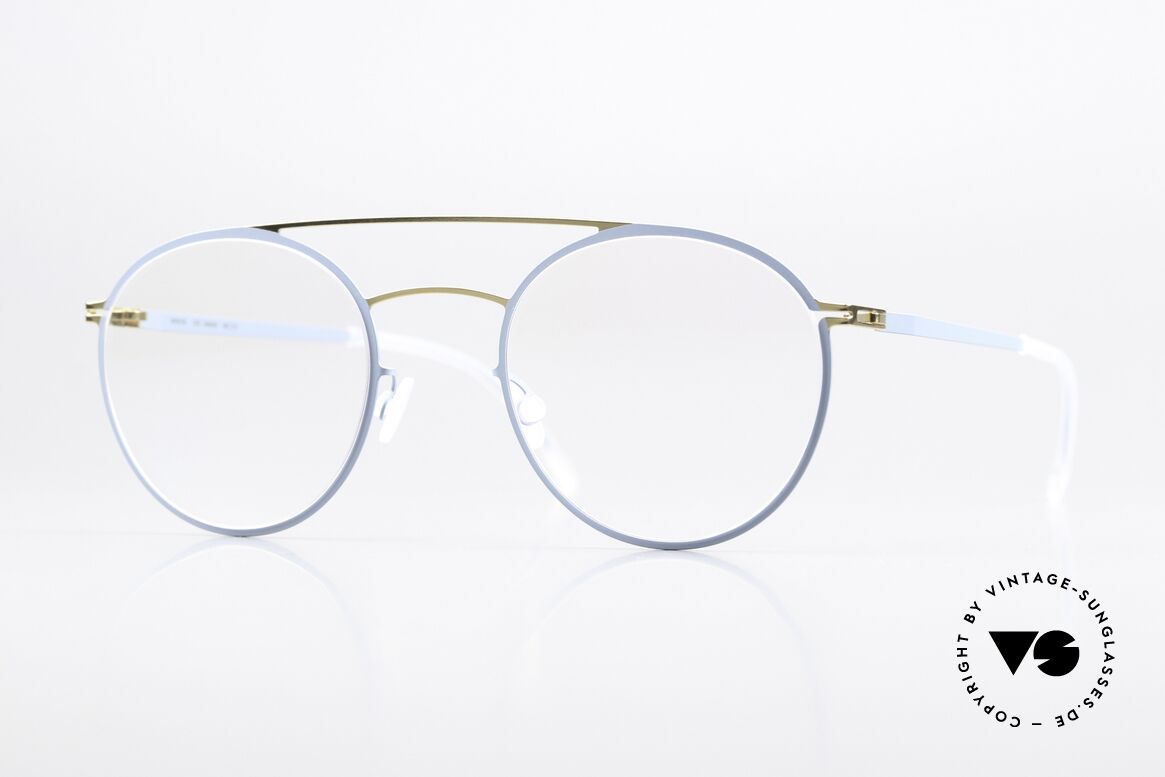 Mykita Dagur Ladies Frame Gold Blue Grey, Mykita eyeglasses, model Dagur, size 48-21, color 236, Made for Women