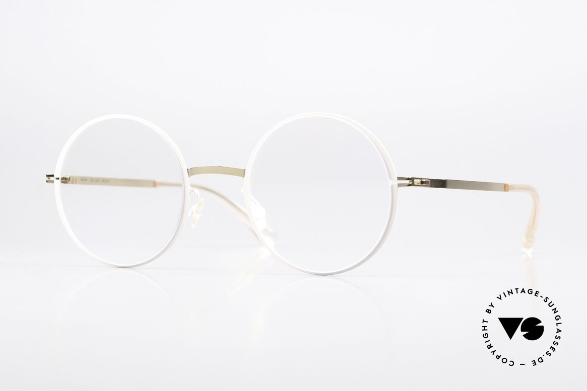 Mykita Vilde Round Frame Champagne, Mykita glasses, model Vilde, in size 49-23, color 283, Made for Women