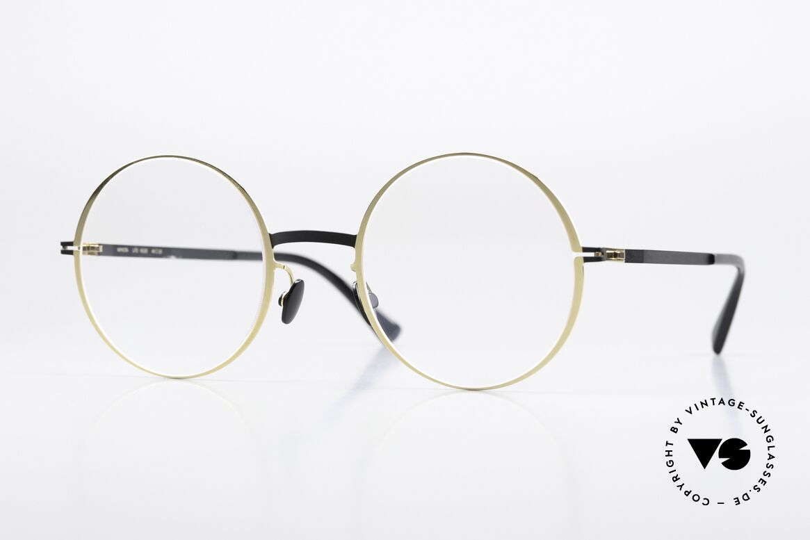 Mykita Vilde Ladies Round Specs Gold Black, Mykita glasses, model Vilde, in size 49-23, color 056, Made for Women