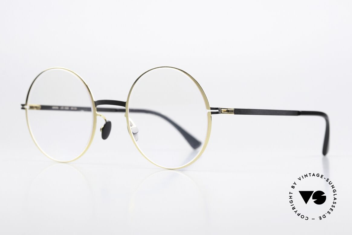 Mykita Vilde Ladies Round Specs Gold Black, color 056 = Black/Gold = very noble frame for women, Made for Women