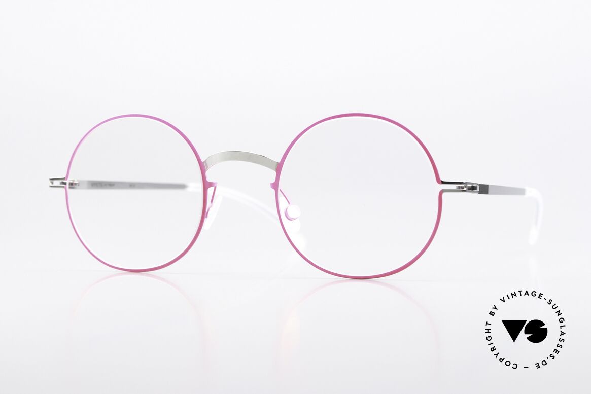 Mykita Sigur Ladies Specs Silver Neon Pink, Mykita eyeglasses, model Sigur, size 46-21, col 151, Made for Women