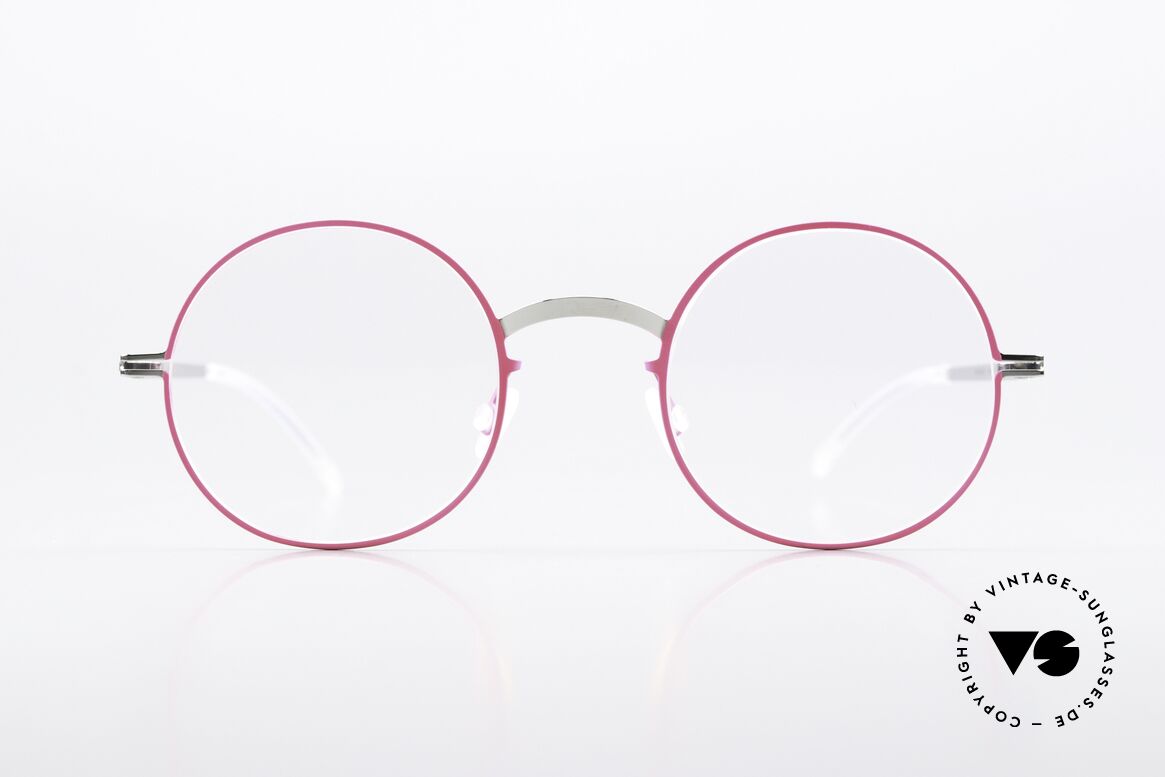 Mykita Sigur Ladies Specs Silver Neon Pink, round frame, LITE collection (made from 2012-2014), Made for Women