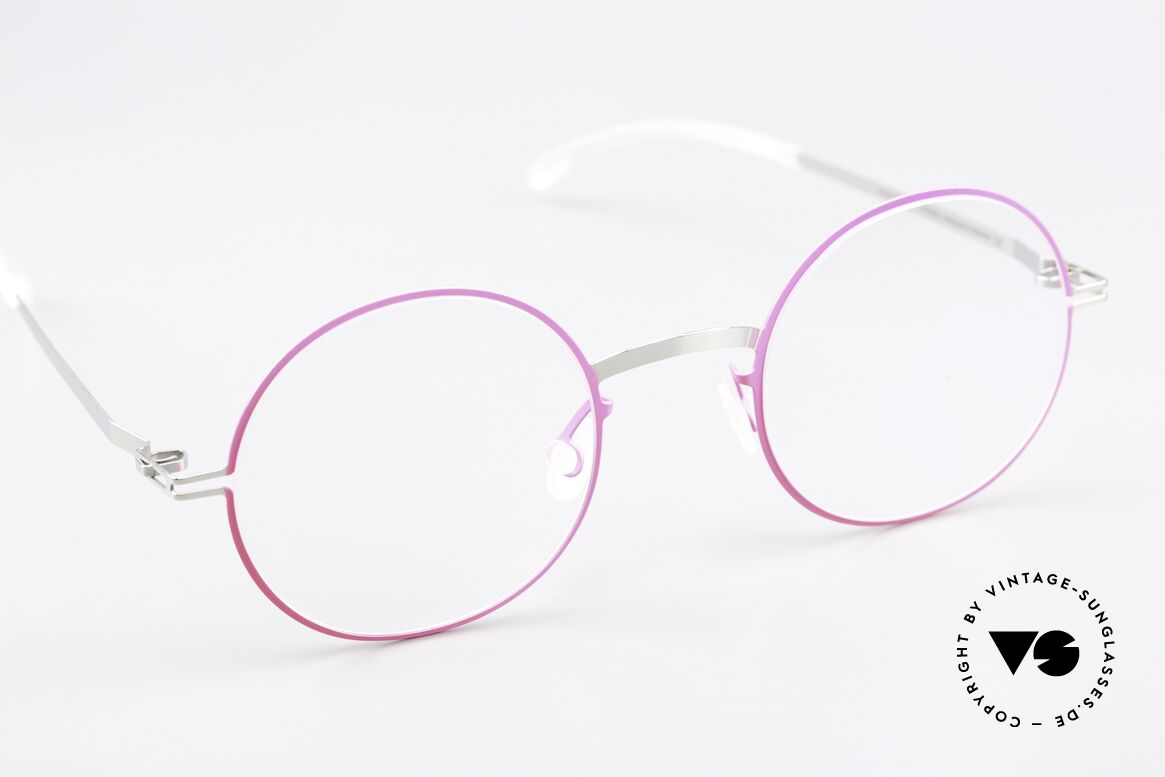 Mykita Sigur Ladies Specs Silver Neon Pink, unworn model with full original packaging by MYKITA, Made for Women