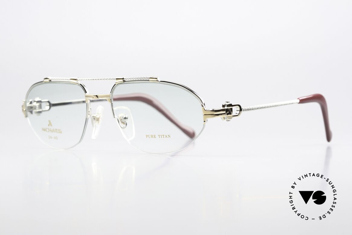 Machiavelli 24-40 80's Frame Gold & Platinum, a really eccentric & opulent frame from the 80's, Made for Men