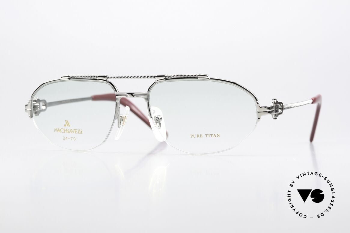 Machiavelli 24-70 80's Frame Platinum Plated, MACHiAVELLi 24-70 Pure Titanium men's glasses, Made for Men