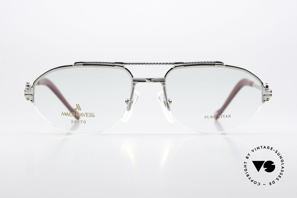 Machiavelli 24-70 80's Frame Platinum Plated, collection named after the Italian PHILOSOPHER, Made for Men