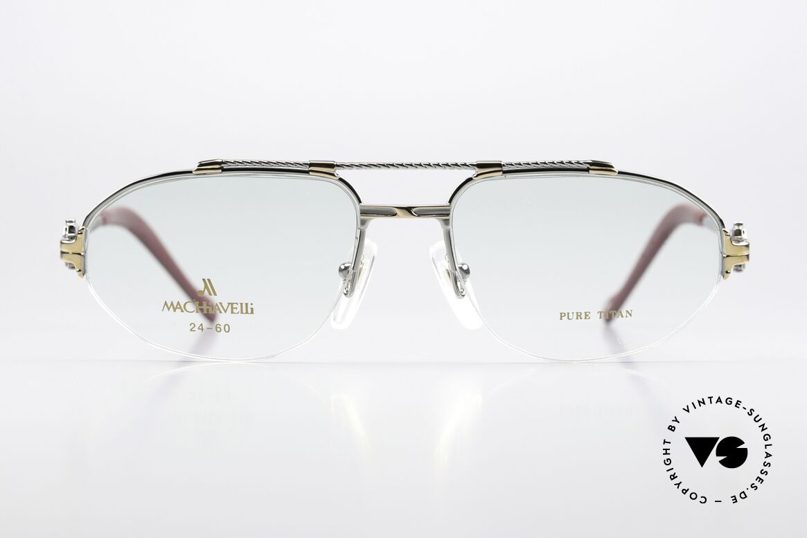 Machiavelli 24-60 80's Frame Palladium Gold, collection named after the Italian PHILOSOPHER, Made for Men