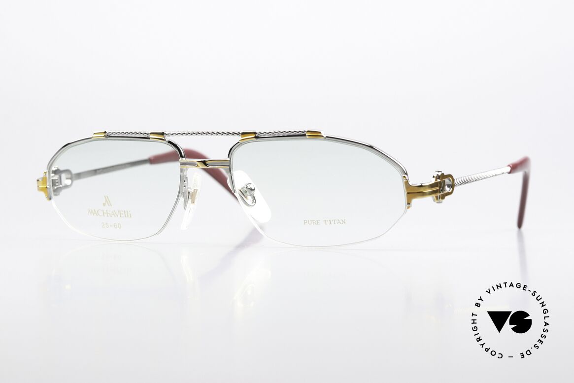 Machiavelli 25-60 Men's Frame Palladium Gold, MACHiAVELLi 25-60 Pure Titanium men's glasses, Made for Men