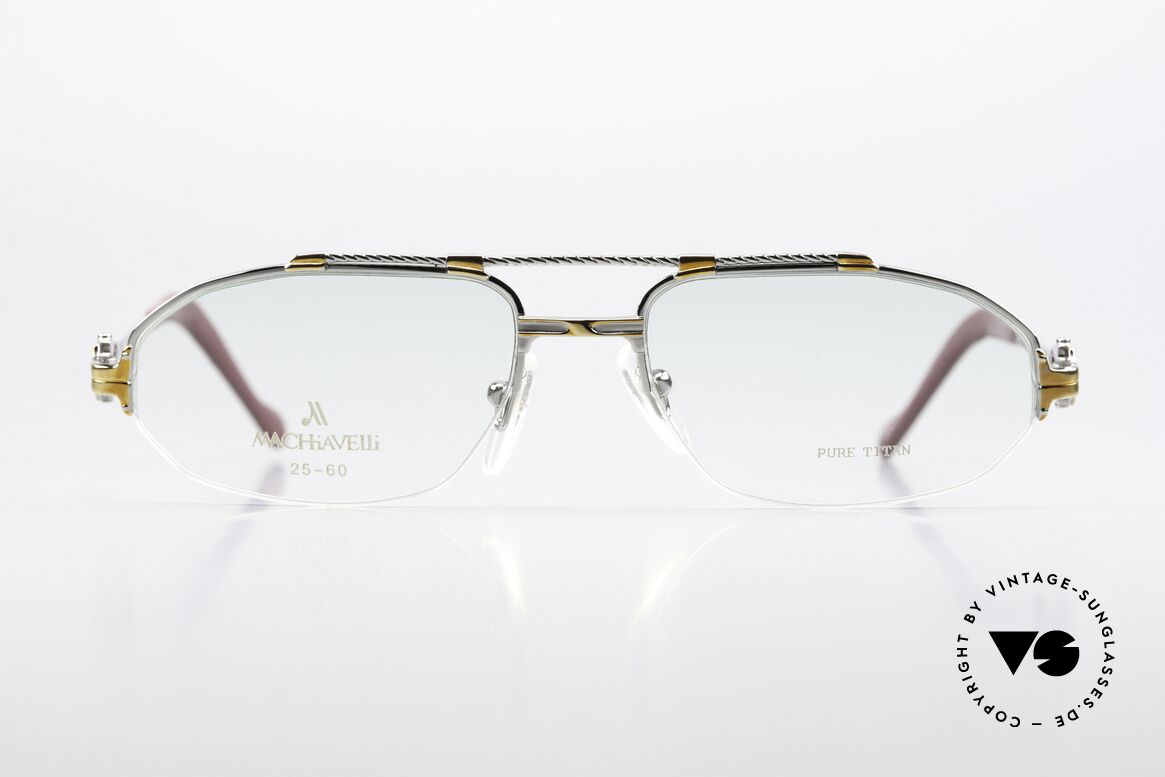 Machiavelli 25-60 Men's Frame Palladium Gold, collection named after the Italian PHILOSOPHER, Made for Men