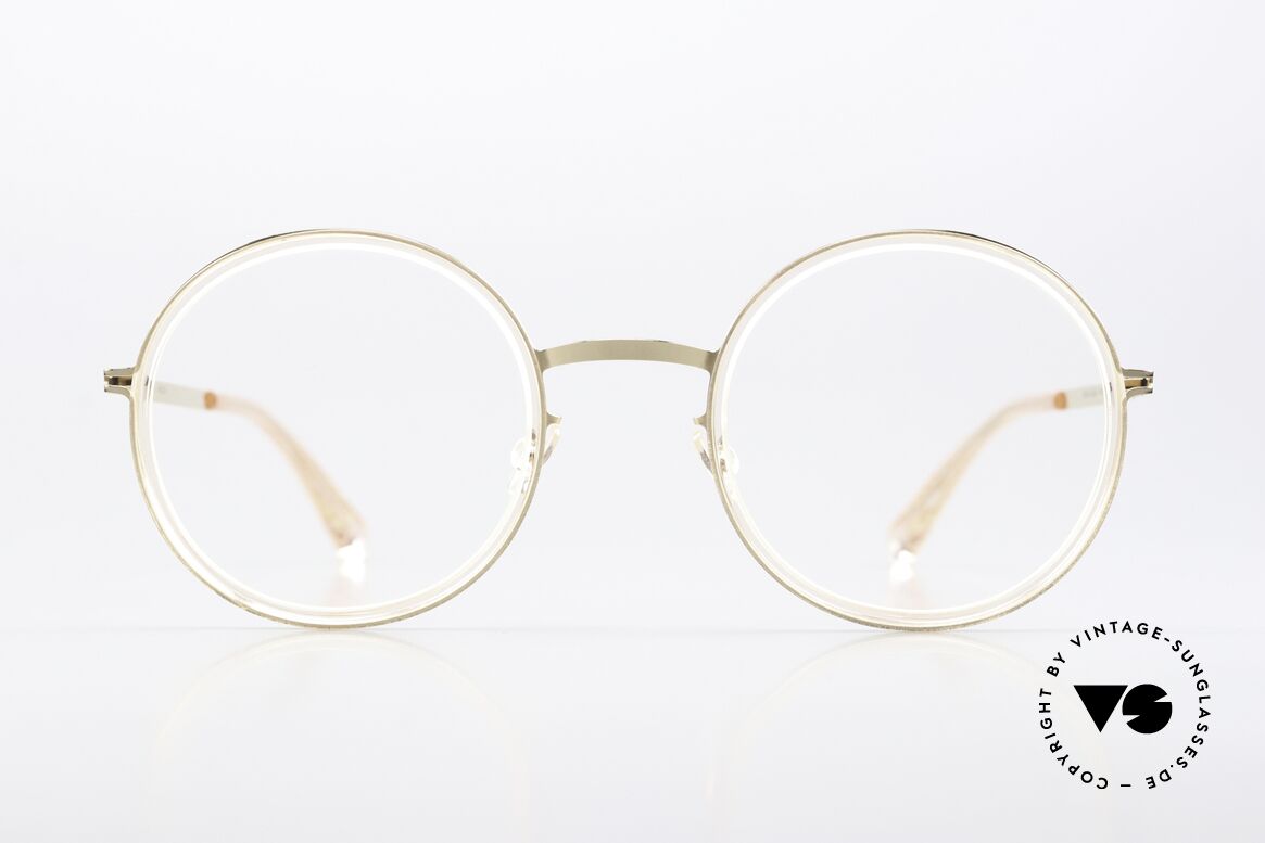 Mykita Meja Champagne Gold / Rose Water, LITE collection with additional acetate rings / inlays, Made for Women