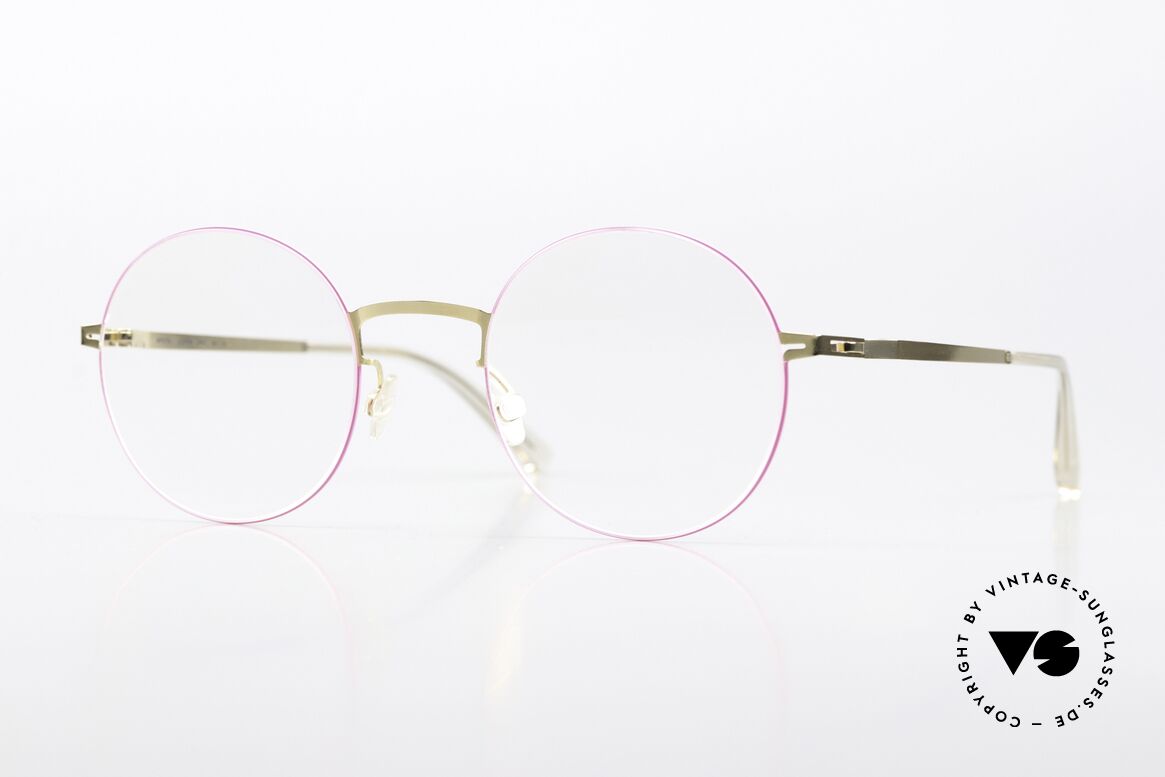 Mykita Kayo Frame Gold / Neon Pink, Mykita eyeglasses, model KAYO in size 49-22, col 347, Made for Women