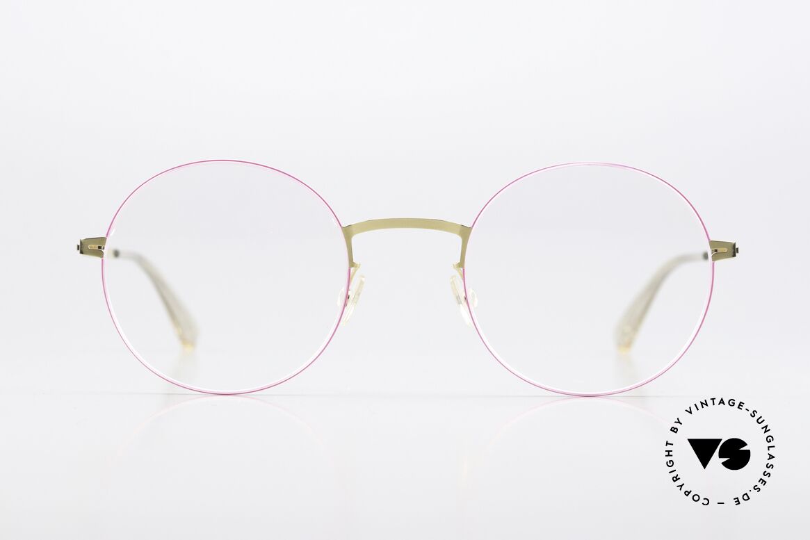 Mykita Kayo Frame Gold / Neon Pink, round frame from the LESSRIM collection (2017-2019), Made for Women