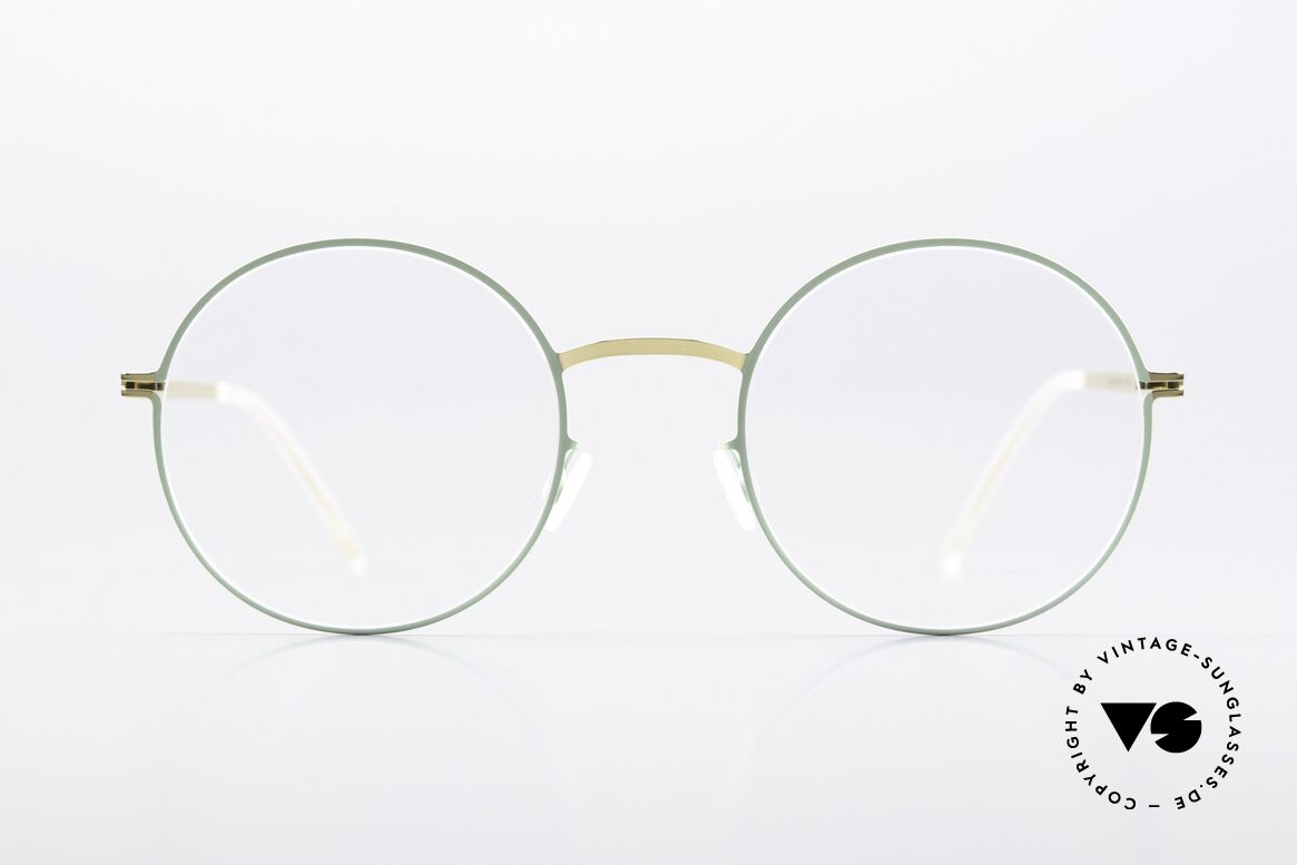 Mykita Pernilla Frame Gold / Aqua Green, round frame from the LITE collection (made 2016-18), Made for Women