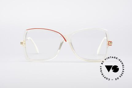 Cazal 175 True Vintage 80's Frame, crystal-clear plastic frame with swinging lines, Made for Women