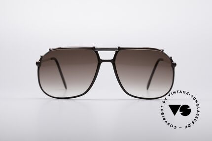 Neostyle VIP 100 Classic 80's Sunglasses, dark brown plastic frame with gray color accents, Made for Men