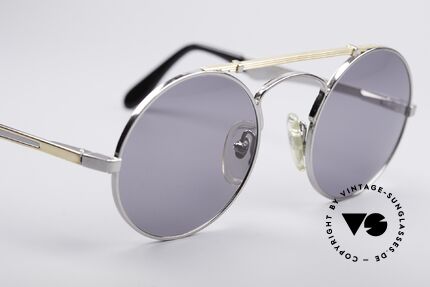 Bugatti 11726 Round Luxury Sunglasses, the frame bridge is designed like an old leaf spring, Made for Men