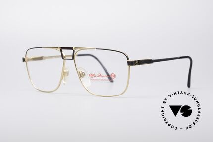 Alfa Romeo 119-603 Classic 80's Glasses, gold-plated frame with brilliant flexible spring hinges, Made for Men