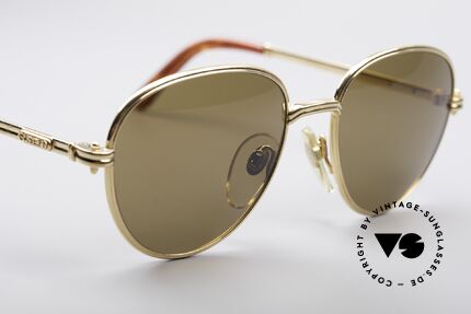 Gerald Genta NC09 Round Gold Plated Shades, one of a kind; unworn (incl. orig. Genta leather case), Made for Men