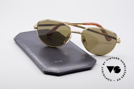 Gerald Genta NC09 Round Gold Plated Shades, incredible top-quality (gold-plated & mineral lenses), Made for Men