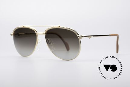 Longines 0161 80's Luxury Sunglasses, spring hinges and temple ends are covered with leather, Made for Men