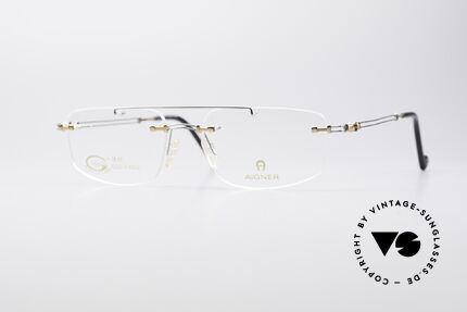 Aigner EA499 Gold Plated Rimless Frame, Etienne AIGNER vintage designer eyeglasses of the 90's, Made for Men