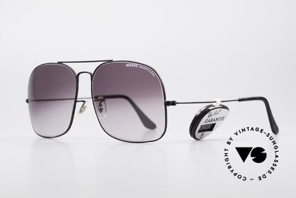 Bausch & Lomb Mirage 80's USA Vintage Shades, dull black frame with rare, purple-gray gradient lenses, Made for Men