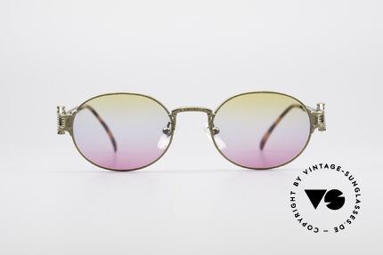 Jean Paul Gaultier 55-5110 Extraordinary Vintage Frame, spectacular frame design with tricolored lenses, Made for Men and Women