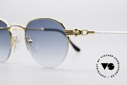 Fred Grand Largue Panto Luxury Sunglasses, temples and bridge are twisted like a hawser; unique, Made for Men