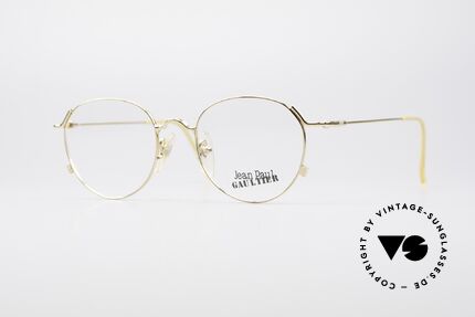 Jean Paul Gaultier 55-2176 Gold Plated Panto Glasses, unique designer frame by Jean Paul GAULTIER, Made for Men and Women