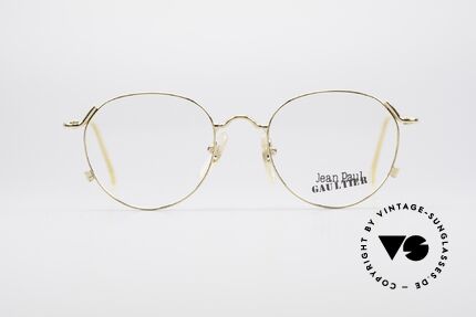 Jean Paul Gaultier 55-2176 Gold Plated Panto Glasses, timeless vintage eyeglasses, sober and elegant, Made for Men and Women