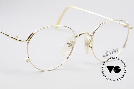 Jean Paul Gaultier 55-2176 Gold Plated Panto Glasses, NO retro glasses, but an old original from 1998, Made for Men and Women