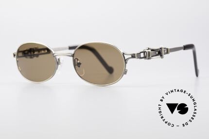 Jean Paul Gaultier 56-0020 Oval Belt Buckle Sunglasses, adjustable temple-system looks like a belt buckle, Made for Men