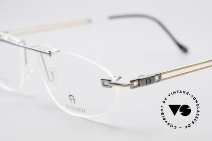 Aigner EA115 Gold Plated Rimless Frame, never worn, NOS (like all our rare 90's Aigner eyeglasses), Made for Men