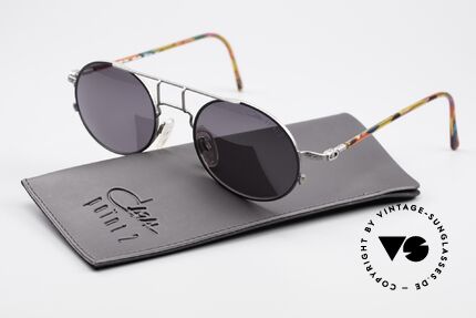 Cazal 1201 - Point 2 90's Industrial Style Shades, dark gray CAZAL sun lenses (for 100% UV protection), Made for Men