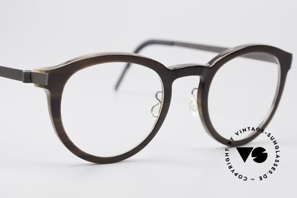 Lindberg 1814 Horn Horn Titan Small Panto Frame, every model (made of horn) looks individual / unique, Made for Men and Women