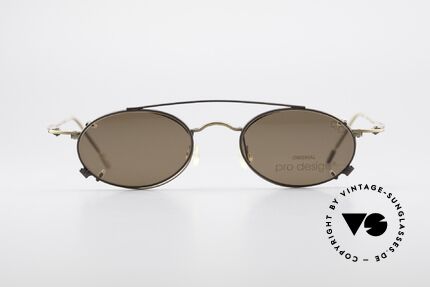 ProDesign P806 Polarized Clip On 90's Shades, stylish elegant unisex model; timeless vintage eyewear, Made for Men and Women