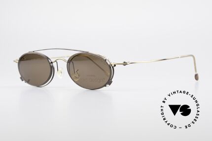 ProDesign P806 Polarized Clip On 90's Shades, elegant frame finish in a kind of "antique / burnt brass", Made for Men and Women