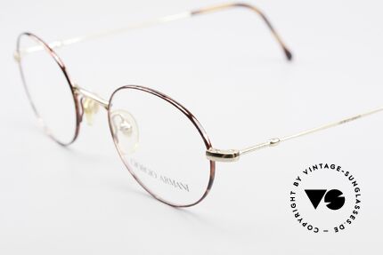 Giorgio Armani 252 Oval Vintage Glasses 90's, elegant frame finish in gold and chestnut-brown, Made for Men and Women