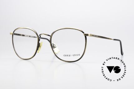 Giorgio Armani 150 Classic Men's Eyeglasses 80's, classic men's frame ('PANTO'-design) & spring hinges, Made for Men