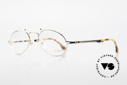 Bugatti 16908 Gold Plated 80's Eyeglasses, flexible spring temples & top-notch craftmanship, Made for Men