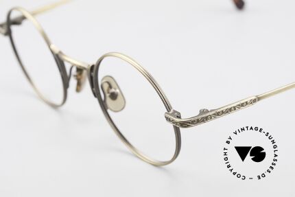 Freudenhaus Domo Round Designer Eyeglasses, truly unique frame finish looks like "antique brass", Made for Men