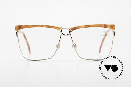 Gucci 2301 Ladies Designer Eyeglasses 80s, with the famous Gucci symbol (2 connected stirrups), Made for Women