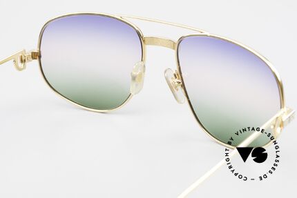 Cartier Romance Santos - L 80s Luxury Vintage Sunglasses, with new triple-gradient sun lenses (100% UV protection), Made for Men