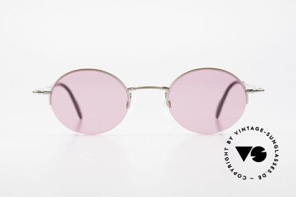 Longines 4363 Pink Sunglasses Oval Round, quality frame (half rim) with small design features, Made for Men and Women