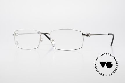 Cartier River - M Square Frame Luxury Platinum, square Cartier vintage eyeglasses in size 56/18, 140, Made for Men