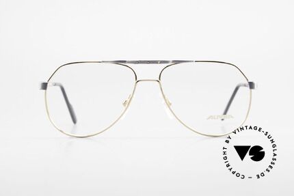 Alpina M1F770 Vintage Glasses Aviator Style, 90's aviator specs, brushed metal and gold-plated, Made for Men