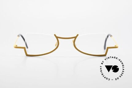 Theo Belgium Kyuu Crazy Reading Glasses Titanium, enchanting ladies glasses; full of verve; fancy rarity, Made for Women